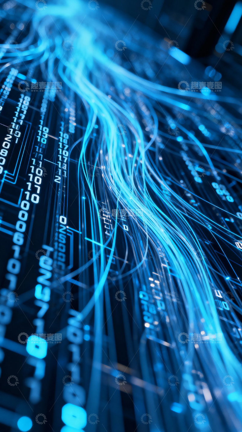 高清大图下载【趣麦麦图】科技风数据背景_竖屏042