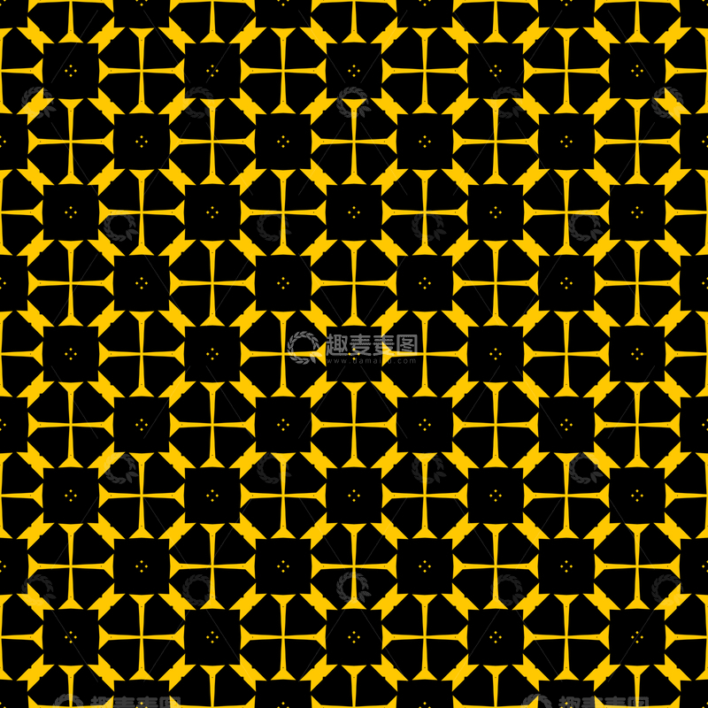 源文件下载【趣麦麦图】黄黑几何花纹背景图75