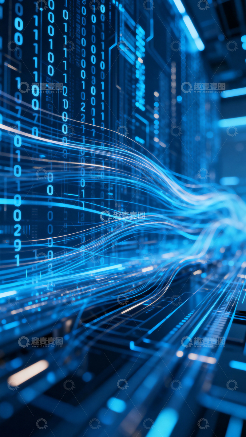 高清大图下载【趣麦麦图】科技风数据背景_竖屏046