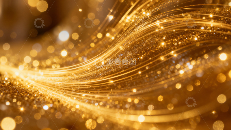 高清大图下载【趣麦麦图】金色线条KV背景018