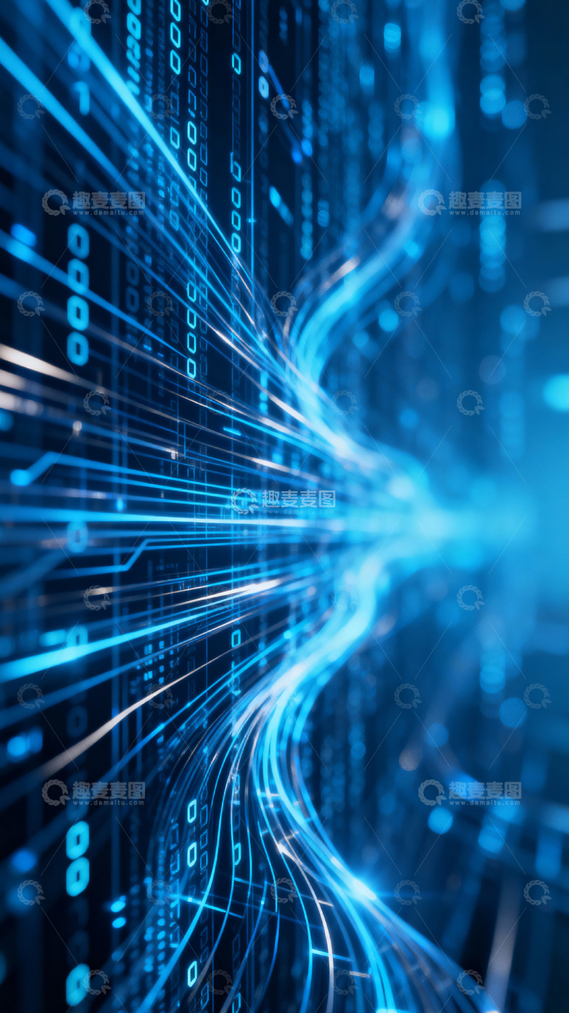 高清大图下载【趣麦麦图】科技风数据背景_竖屏043