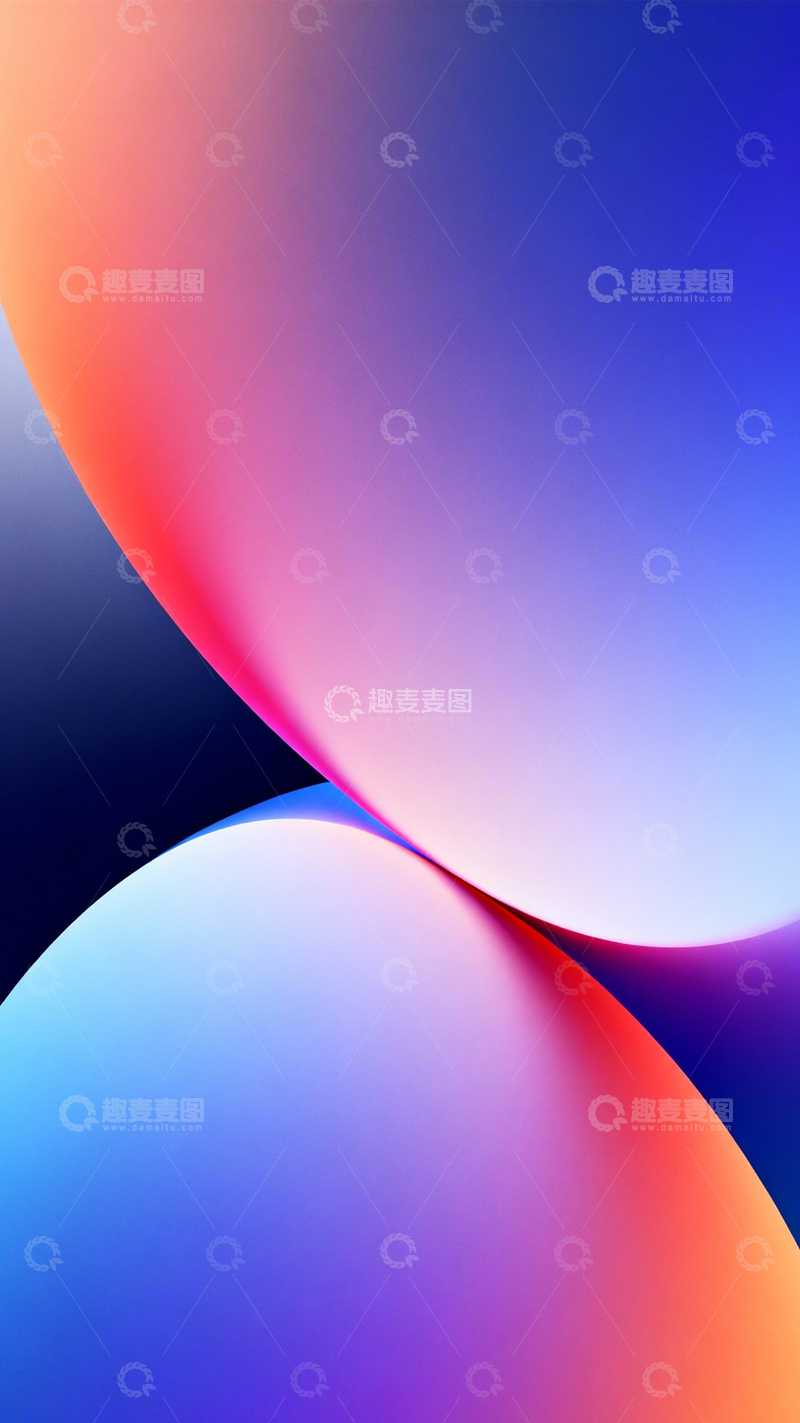 高清大图下载【趣麦麦图】撞色渐变抽象美学1