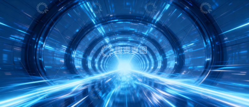 高清大图下载【趣麦麦图】 科技风隧道背景_宽屏017