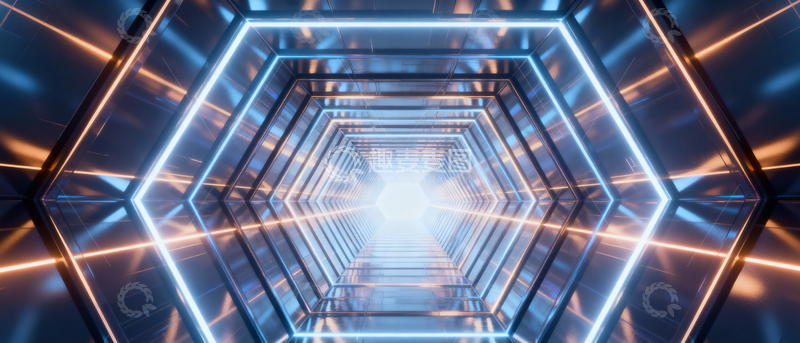 高清大图下载【趣麦麦图】 科技风隧道背景_宽屏018