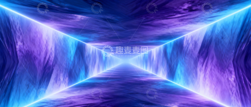 高清大图下载【趣麦麦图】 科技风隧道背景_宽屏007