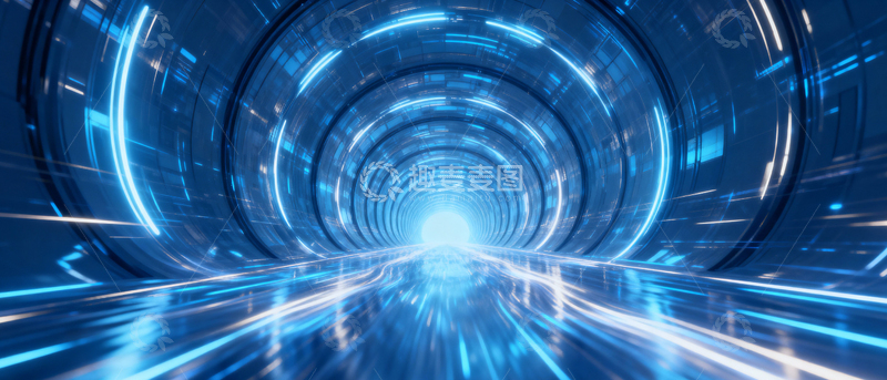 高清大图下载【趣麦麦图】 科技风隧道背景_宽屏020