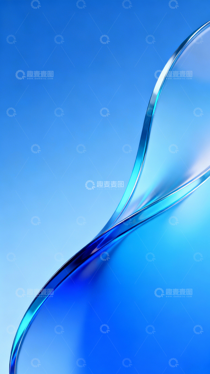 高清大图下载【趣麦麦图】蓝色光泽灵动曲线 (1)
