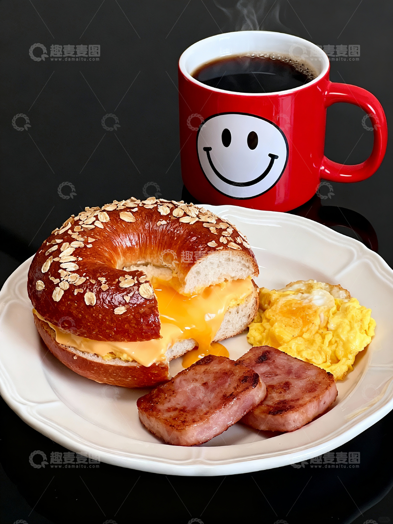 源文件下载【趣麦麦图】贝果早餐拼盘4