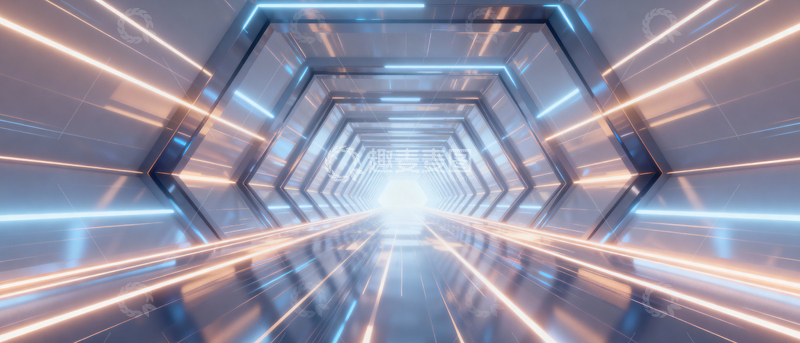 高清大图下载【趣麦麦图】 科技风隧道背景_宽屏022