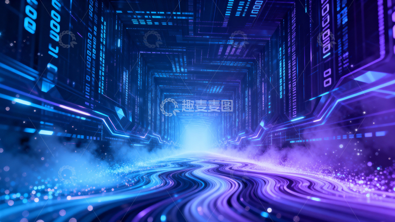 高清大图下载【趣麦麦图】科技风隧道背景004