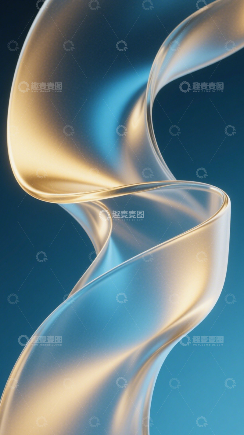 高清大图下载【趣麦麦图】金蓝流体光泽曲线3