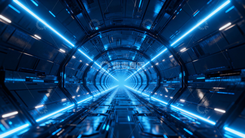 高清大图下载【趣麦麦图】科技风隧道背景037