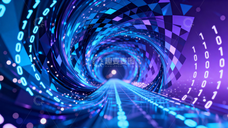 高清大图下载【趣麦麦图】科技风隧道背景014