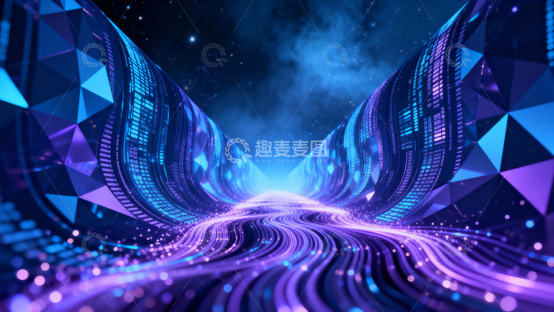 高清大图下载【趣麦麦图】科技风隧道背景016