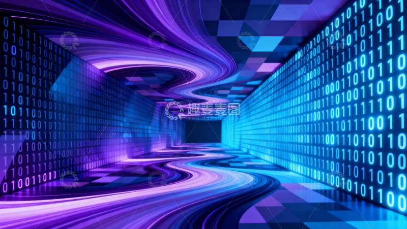 高清大图下载【趣麦麦图】科技风隧道背景015