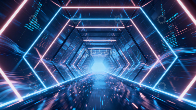 高清大图下载【趣麦麦图】科技风隧道背景006
