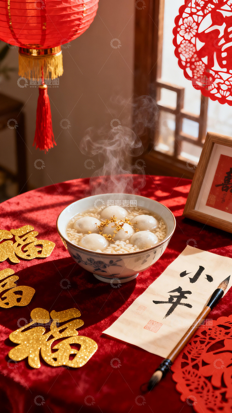 高清大图下载【趣麦麦图】新春汤圆喜庆场景