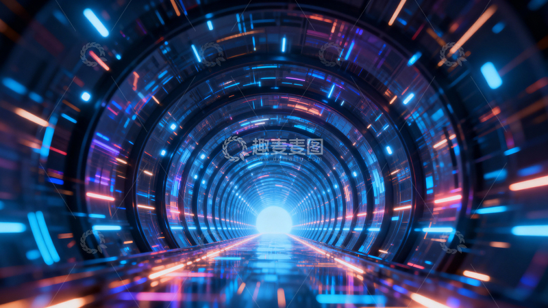 高清大图下载【趣麦麦图】科技风隧道背景039