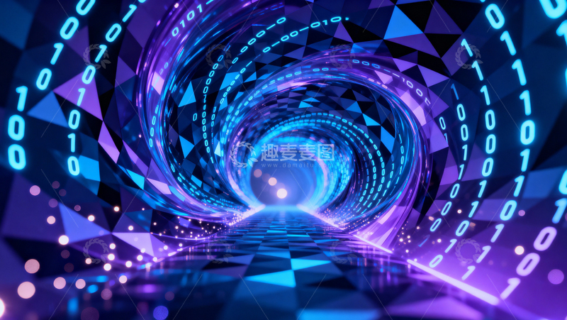 高清大图下载【趣麦麦图】科技风隧道背景025