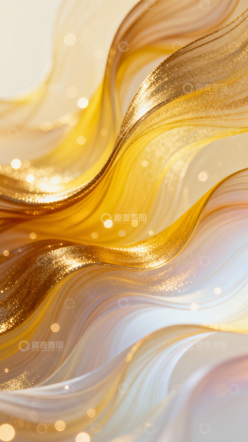 高清大图下载【趣麦麦图】金色奢华流体曲线3