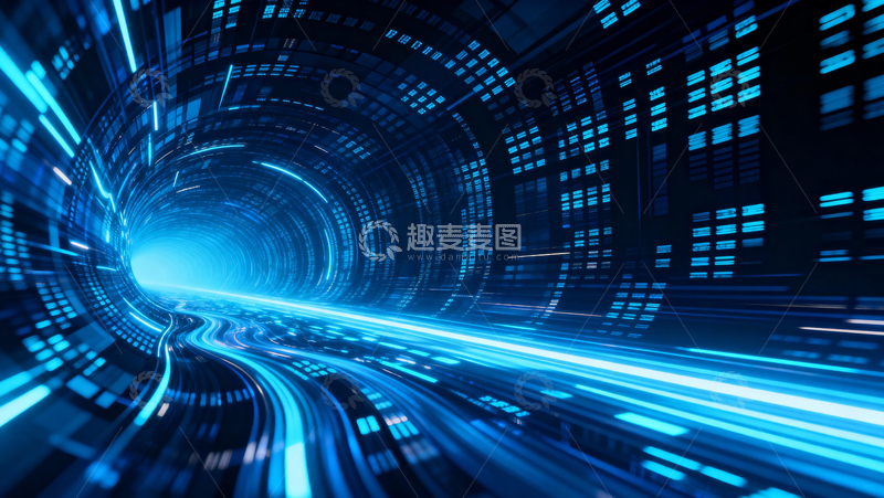 高清大图下载【趣麦麦图】科技风隧道背景002