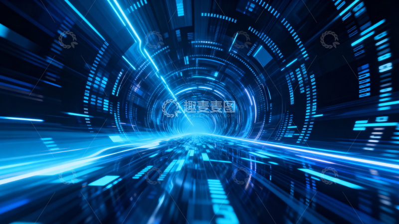 高清大图下载【趣麦麦图】科技风隧道背景013