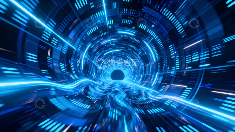 高清大图下载【趣麦麦图】科技风隧道背景034