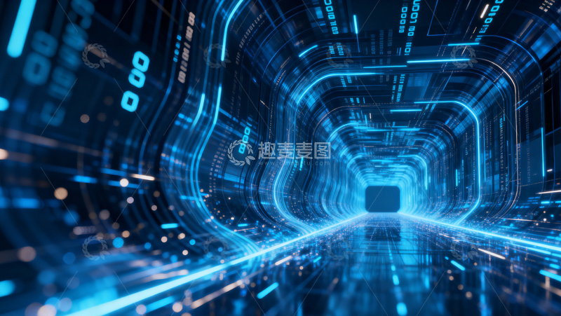 高清大图下载【趣麦麦图】科技风隧道背景018