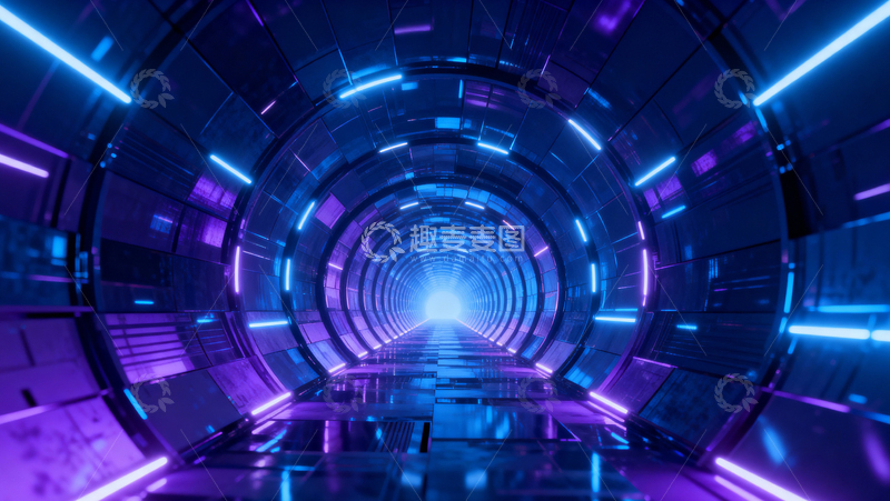 高清大图下载【趣麦麦图】科技风隧道背景036