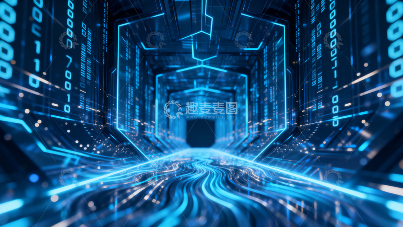 高清大图下载【趣麦麦图】科技风隧道背景024