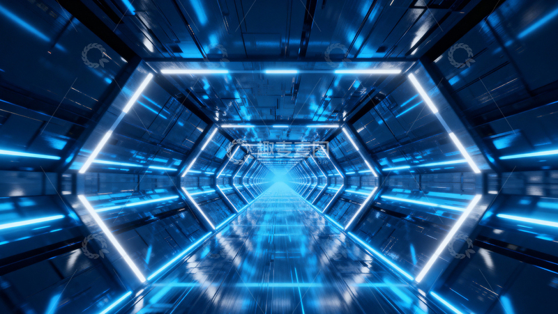 高清大图下载【趣麦麦图】科技风隧道背景045