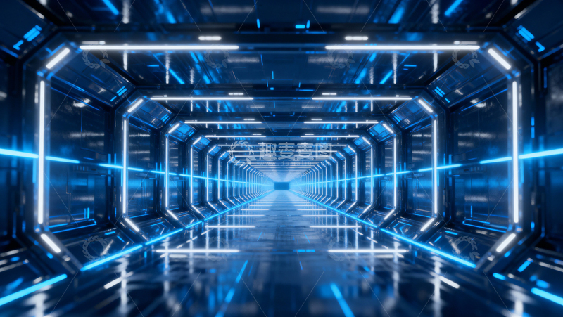 高清大图下载【趣麦麦图】科技风隧道背景043