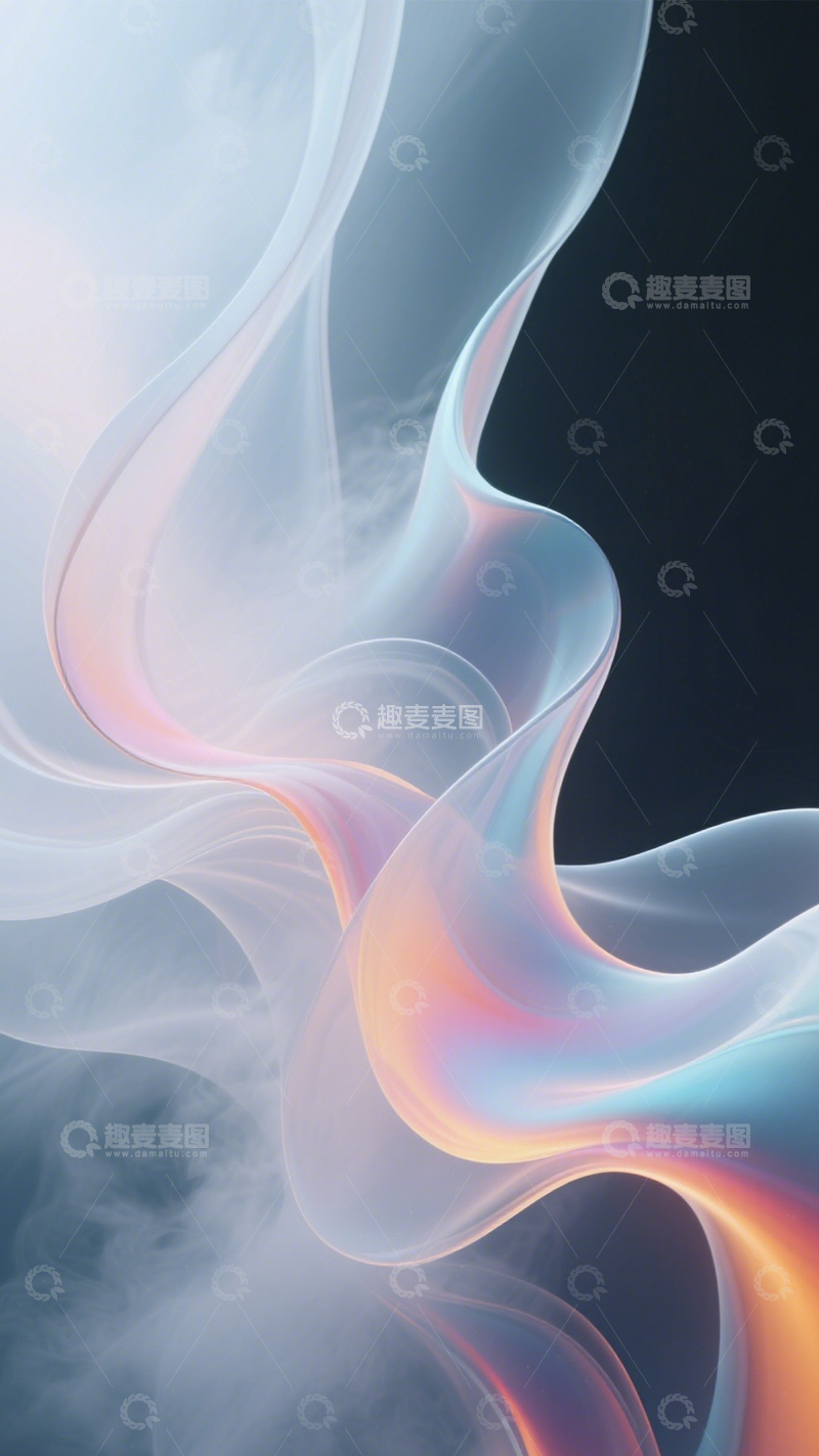 高清大图下载【趣麦麦图】粉蓝流体云雾氛围3