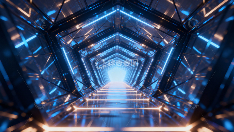 高清大图下载【趣麦麦图】科技风隧道背景042