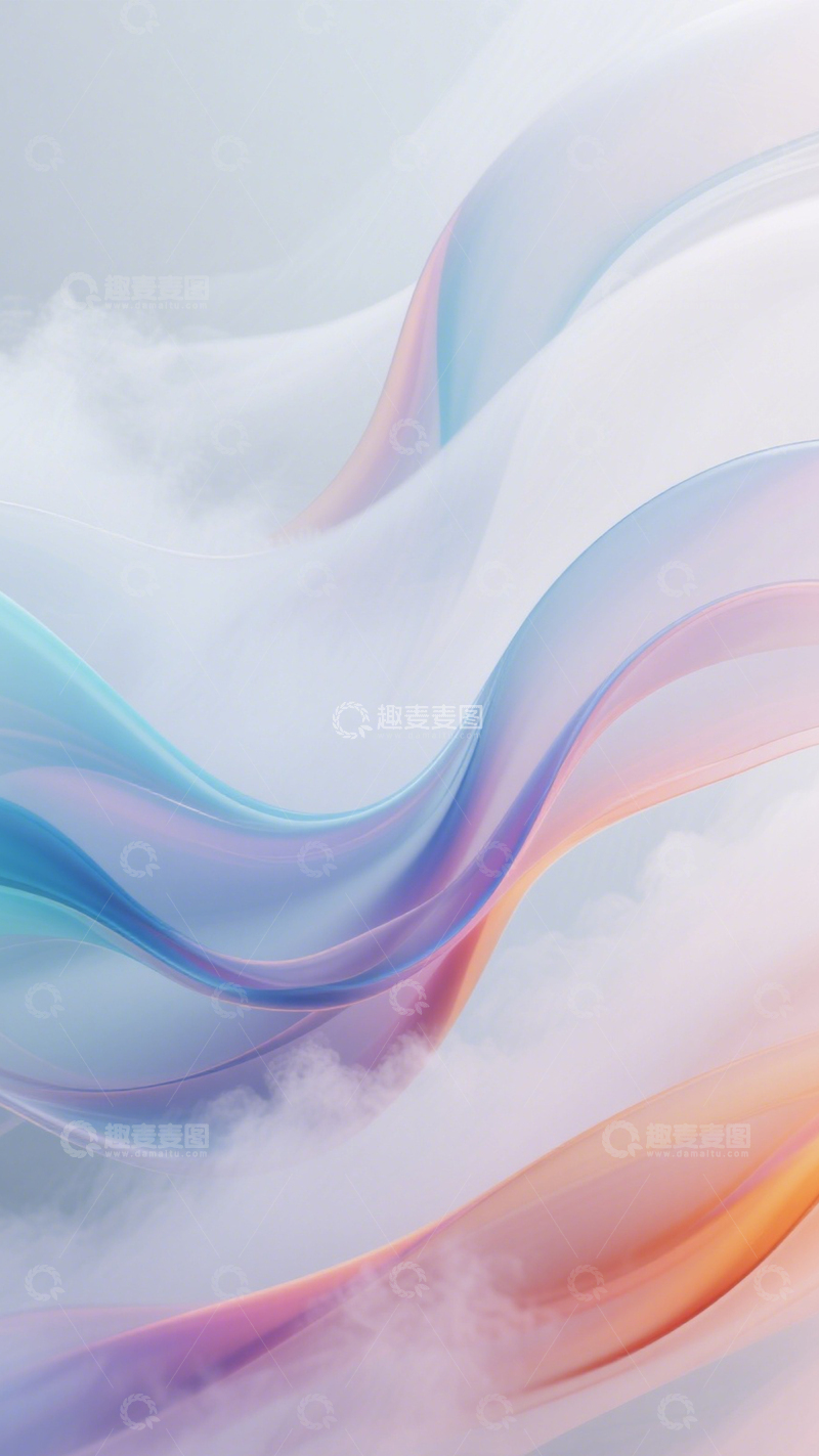 高清大图下载【趣麦麦图】粉蓝流体云雾氛围2