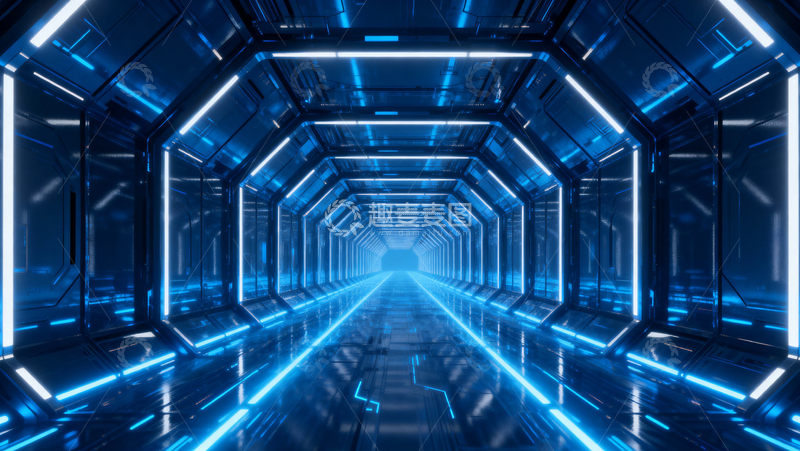 高清大图下载【趣麦麦图】科技风隧道背景044