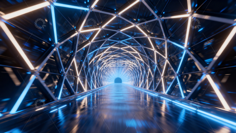 高清大图下载【趣麦麦图】科技风隧道背景055