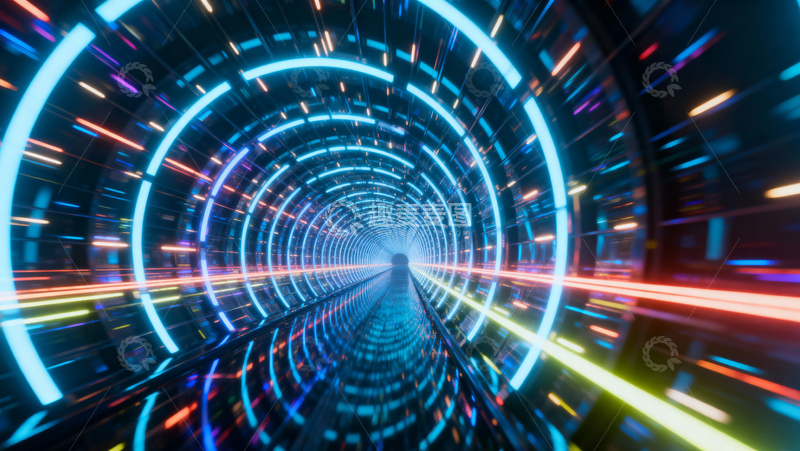 高清大图下载【趣麦麦图】科技风隧道背景049