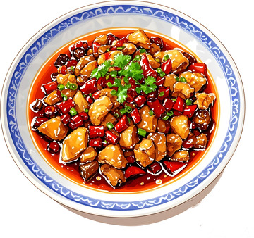 麻辣鸡丁中国菜肴