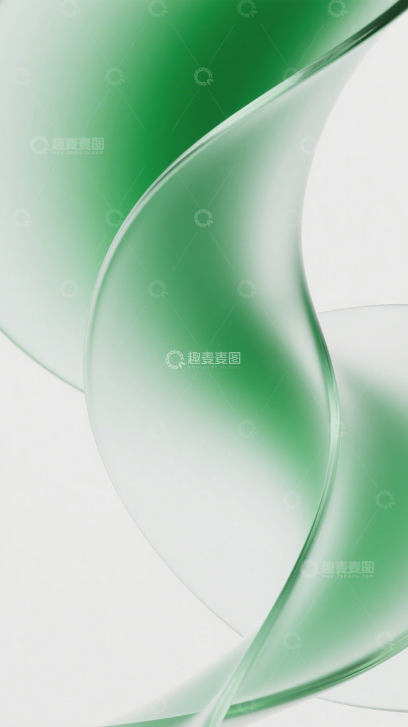 高清大图下载【趣麦麦图】青绿透明灵动曲线1