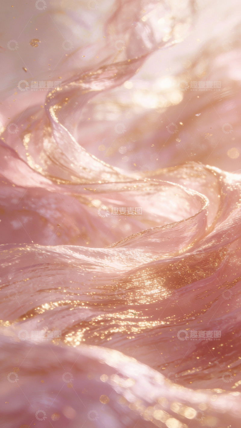 高清大图下载【趣麦麦图】粉金国风梦幻氛围1