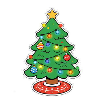 卡通圣诞树贴纸