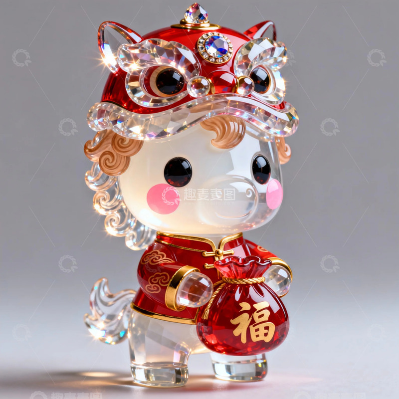 高清大图下载【趣麦麦图】-水晶牛年吉祥物