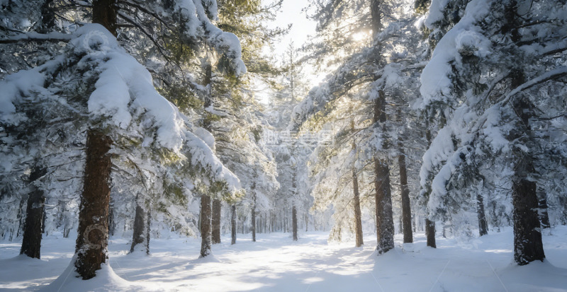 高清大图下载【趣麦麦图】冬日雪林风光