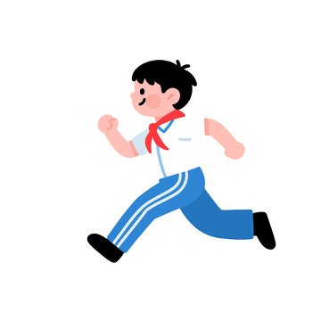 卡通男孩奔跑图