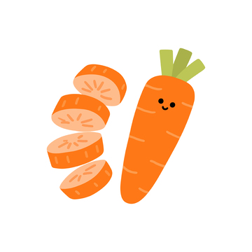 卡通胡萝卜切片插画素材