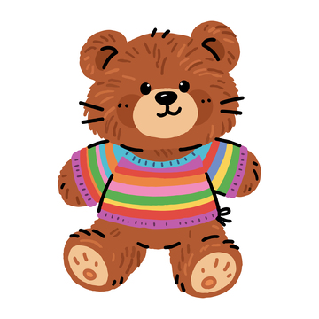 可爱泰迪熊卡通形象插画