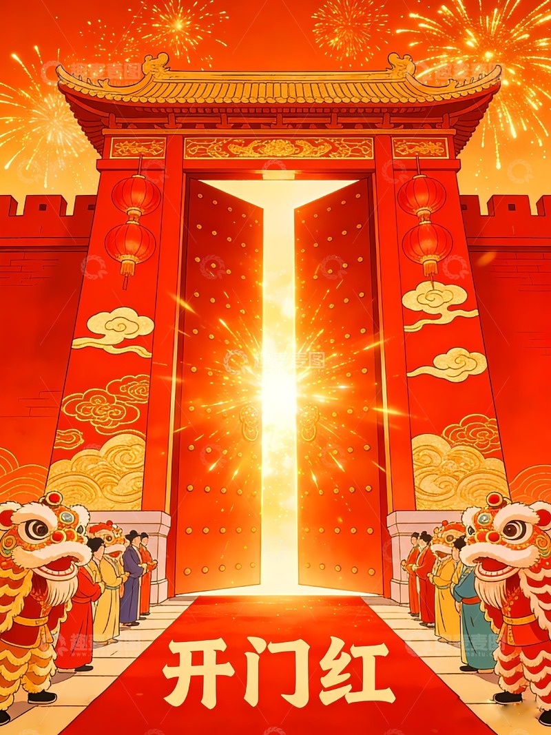高清大图下载【趣麦麦图】开门红开业大吉