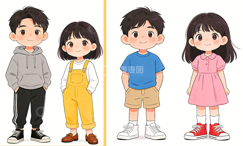 高清大图下载【趣麦麦图】汉族卡通形象