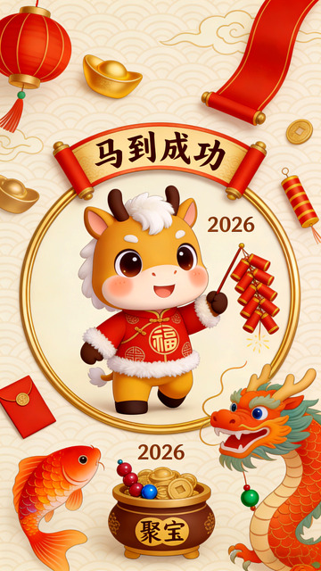 2026年牛年庆祝海报设计